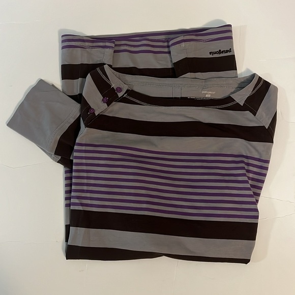 Patagonia Long Sleeves Tee Purple Striped Top Women’s S - Picture 11 of 12